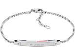 Armkette Tommy Hilfiger "Linear", Weiß (Edelstahlfarben, Blau, Rot, Weiß), ArmbäNder, Damen, 19Cm, Edelstahl, Armkette, Mit Emaille