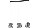 Eglo HäNgeleuchte "Floresta Pendellampe, Stahl Und Glas, IP20, E27, Esstischlampe, Lampe", Schwarz, H: 110Cm, 1 Stk., Leuchten, Elegante HäNgelampe FüR Esszimmer, KüChe Oder Wohnzimmer, HäNgeleuchte