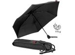 Taschenregenschirm EUROSCHIRM light trek ultra, schwarz, Damen, schwarz, Bezug: 100% Polyester, uni, Regenschirme, besonders leicht, kompakte Größe