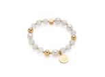 Edelstahlarmband Leonardo "Gold Hope", Gold (Gelbgoldfarben, Weiß), ArmbäNder, Damen, 16Cm, Edelstahl Perlen, Edelstahl, Perlen, Edelstahlarmband, Mit Cat´S Eye, Glasperle, Perle (Imitiert)