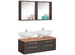 BadmöBel-Set Welltime "Davos", Grau (Graphit, Grau), Holzwerkstoff, KastenmöBel-Sets, BadmöBel-Set, 2 Spiegel Inklusive Beleuchtung Und Waschbeckenunterschrank