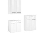 BadmöBel-Set Welltime "Venedig", Weiß, KastenmöBel-Sets, BadmöBel-Set, Waschbeckenunterschrank (Breite 50 Cm), HäNgeschrank, Unterschrank