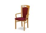 Esszimmerstuhl Home Affaire "Ferdi, Armlehnstuhl, Made In Italy, Massivholz", Beige (Buche, Bordea, Buche Natur, Bordeaux), B:55Cm H:100Cm T:57Cm, Massivholz, StüHle, Esszimmerstuhl, Bezug Feinstruktur (Wasser-Und Fleckabweisend) Oder Struktur