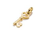 Charm SchlüSsel Thomas Sabo "Charm LiebesschlüSsel Vergoldet - Connect", Gold (Gelbgoldfarben, Kristallweiß, Kristallweiß), Charms, Damen, Silber 925 (Recycelt), Mit Zirkonia (Synth.)