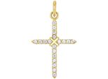 KettenanhäNger Amor "Kreuz", Gold (Gelbgoldfarben, Weiß, Weiß), SchmuckanhäNger, Damen, Gelbgold 585, 0,69 G, KettenanhäNger, Mit Zirkonia (Synth.)