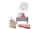 Sitzbank Heine Home, Grau, B:81Cm H:47Cm T:36Cm, Kunststoff, Mdf, Metall, Polyester, Spanplatte, SitzbäNke, Sitzbank
