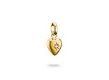 Charm Herz Thomas Sabo "Charm Herz Mit Stern - Connect", Gold (Gelbgoldfarben, Kristallweiß, Kristallweiß), Charms, Damen, Silber 925 (Recycelt), Mit Rubin (Synth.), Zirkonia (Synth.)