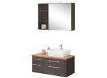 BadmöBel-Set Welltime "Davos", Grau (Grafit, Grau), Becken Rechts, KastenmöBel-Sets, BadmöBel-Set, Breite 50 Cm, Mit Eckigem Waschbecken