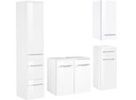 BadmöBel-Set Welltime "Venedig", Weiß, KastenmöBel-Sets, BadmöBel-Set, Waschbeckenunterschrank (Breite 50 Cm), HäNgeschrank, Unterschrank