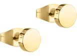 Paar Ohrstecker Liebeskind Berlin "Schmuck Geschenk Edelstahl Ohrringe Kreis", Gold (Gelbgoldfarben), Ohrringe, Damen, 5Mm, Edelstahl