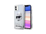 Karl Lagerfeld Klhcn61Lnchcs Custodia Rigida Per Iphone 11/Xr Srebrny/Argento Glitter Choupette Head