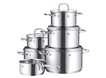 Topf-Set Wmf "Inspiration Induktion, Kochtopf Set Mit Glasdeckel", Silber (Edelstahlfarben), TöPfe, FüR Alle Herdarten Geeignet, Unbeschichtet, Topseller