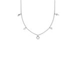 Kette Mit AnhäNger Engelsrufer "Glaube Liebe Hoffnung", Weiß (Silberfarben, Kristallweiß, Weiß), Halsketten, Damen, Perlen Silber 925 (Sterlingsilber), L: 50 B: 1,42Mm, Perlen, Silber 925 (Sterlingsilber), Made In Germany - Mit Zirkonia (Synth.) - Mit SüßWasserzuchtperle, B:1,42Mm