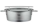 Bratentopf Fissler "Phi Collection", Silber (Silberfarben), B:27,5Cm H:13,5Cm L:35Cm Ø:24Cm, TöPfe, Bratentopf, Cookstar Allherdboden; Edelstahl 18/10; Made In Germany