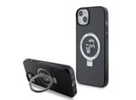 Karl Lagerfeld Klhmp15Shmrskck Custodia Rigida Per Iphone 15 / 14 / 13 6.1 Czarny/Nero Supporto Ad Anello Karl&Choupettte Magsafe