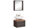 BadmöBel-Set Welltime "Davos", Grau (Graphit, Grau), Holzwerkstoff, Mdf, Melamin, KastenmöBel-Sets, BadmöBel-Set, Spiegel Inklusive Beleuchtung Und Waschbeckenunterschrank