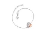 Armband Engelsrufer "HerzflüGel", Rosa (Silberfarben, RoséGoldfarben, Kristallweiß, Kristallweiß), ArmbäNder, Damen, 20Cm, Silber 925 (Sterlingsilber), Armband Armkette, Mit Zirkonia (Synth.)