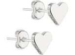Paar Ohrstecker Liebeskind Berlin "Schmuck Geschenk Edelstahl Ohrringe Herz", Silber (Silberfarben), Ohrringe, Damen, Edelstahl