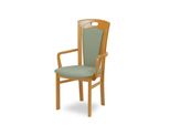 Esszimmerstuhl Home Affaire "Ferdi, Armlehnstuhl, Made In Italy, Massivholz", Beige (Buche, Water, Buche Natur, Water GrüN), B:55Cm H:100Cm T:57Cm, Massivholz, StüHle, Esszimmerstuhl, Bezug Feinstruktur (Wasser-Und Fleckabweisend) Oder Struktur