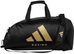 Sporttasche Adidas Performance "2In1 Bag Pu Boxing" Gr. M, Schwarz (Schwarz, Gold), Taschen, B/H/T: 62Cm X 31Cm X 31Cm M, Kunstleder, Sporttasche, Adidas Logo, B:62Cm H:31Cm T:31Cm