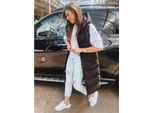Dstreet Gilet Lungo Da Donna Con Cappuccio Trapuntato Ortega Nero Xl