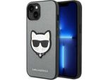 Karl Lagerfeld Klhcp14Msapchg Custodia Rigida Per Iphone 14 Plus / 15 Plus 6.7 Argento/Argento Saffiano Choupette Head Patch