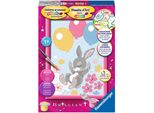 Ravensburger Set Di Lavoretti Di Pittura Per Numeri Coniglietto Con Pietre Glitterate