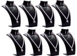 Set Di 8 - Busto Espositore Per Gioielli, Porta Collane, Porta Gioielli In Plastica, Porta Orecchini, Porta Gioielli, Porta Catene Per Gioiellerie - Negozi, Espositori - Nero