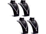 Set Di 4 - Busto Espositore Per Gioielli, Porta Collane, Porta Gioielli In Plastica, Porta Orecchini, Porta Gioielli, Porta Catene Per Gioiellerie - Negozi, Espositori - Nero