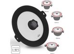 Stoneline® Smell Well Coperchio Universale In Vetro 22/24/26/28 Con Funzione Smell Well E 2 Set Di Ricarica | Nero