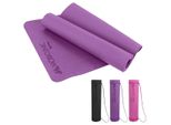 Mobiclinic, Tappetino Da Yoga, , Con Cinghia Di Trasporto, Spessore 6 Mm, Antiscivolo, Lavabile, Impermeabile, Fitness,181X61X0,6 Cm, Flessibile, Tpe, Colore Viola