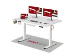 Sanodesk Aggiornamento Scrivania Regolabile In Altezza 140×60 Cm 4 Funzioni Di Memoria Portabicchieri, Gancio, Gestione Cavi Capacità Di Carico 70 Kg Protezione Anticollisione Bianco