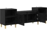 Mobile Tv Vidaxl Look Rovere Nero 160 X 35 X 55 Cm Materiale In Legno