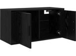 Vidaxl Scaffale Tv A Parete In Rovere Nero 80 X 34,5 X 40 Cm