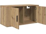 Vidaxl Scaffale Tv A Parete In Rovere Lavorato A Mano 80 X 34,5 X 40 Cm
