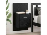 Vidaxl Comodino A Parete 2 Pezzi Look Rovere Nero