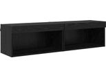 Vidaxl Tavoli Tv 2 Pezzi Look Rovere Nero 60 X 30 X 30 Cm