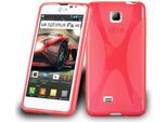 Cadorabo Custodia Per Telefono Cellulare Per Lg Optimus F5 / Lucid 2 In Rosso Cover Tpu Silicone Back Cover Case