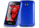 Cadorabo Custodia Per Lg L3 Ii (2A Sim) Cover Protettiva In Blu Cover Protettiva Custodia In Silicone Tpu Cover
