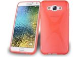 Cadorabo Custodia Per Telefono Cellulare Per Samsung Galaxy E7 In Rosso Copertura Tpu Silicone Back Cover Case