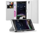 Cadorabo Cover Per Sony Xperia Z1 Cover Protettiva In Bianco Custodia Per Cellulare Cover Chiusura Magnetica