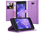 Cadorabo Cover Per Sony Xperia M2 / M2 Aqua Cover Protettiva In Viola Custodia Per Cellulare Cover Chiusura Magnetica