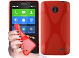 Cadorabo Custodia Per Cellulare Per Nokia X In Rosso Cover Tpu Silicone Back Cover Case