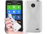 Cadorabo Custodia Per Telefono Cellulare Per Nokia X In Tpu Bianco Silicone Back Cover Case