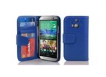 Cadorabo Custodia Per Htc One M8 In Blu Cover Posteriore Cellulare Protettiva Cover Libro Custodia Libretto Slot Per Schede