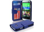 Cadorabo Custodia Per Htc One M8 Mini In Blu Cover Posteriore Cellulare Protettiva Cover Libro Custodia Libretto Slot Per Carte Di Credito