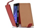 Cadorabo Custodia Protettiva Per Sony Xperia Z2 In Rosso Custodia Per Telefono Cellulare Flip Case Cover Imitazione Pelle