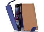 Cadorabo Custodia Protettiva Per Sony Xperia Z1 Compact Custodia In Blu Flip Case Custodia Per Cellulare Cover In Similcuoio