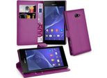 Cadorabo Cover Per Sony Xperia M2 / M2 Aqua Cover Protettiva In Viola Custodia Per Cellulare Cover Chiusura Magnetica