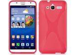 Cadorabo Custodia Per Telefono Cellulare Per Huawei Ascend GX1 In Manica Rossa Copertura Protettiva Tpu Silicone Cover Custodia Posteriore